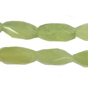 NEW JADE FACETED RICE 14X30MM